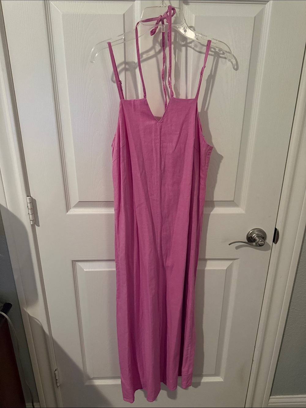 Pink Spaghetti-Strap Maxi Dress
